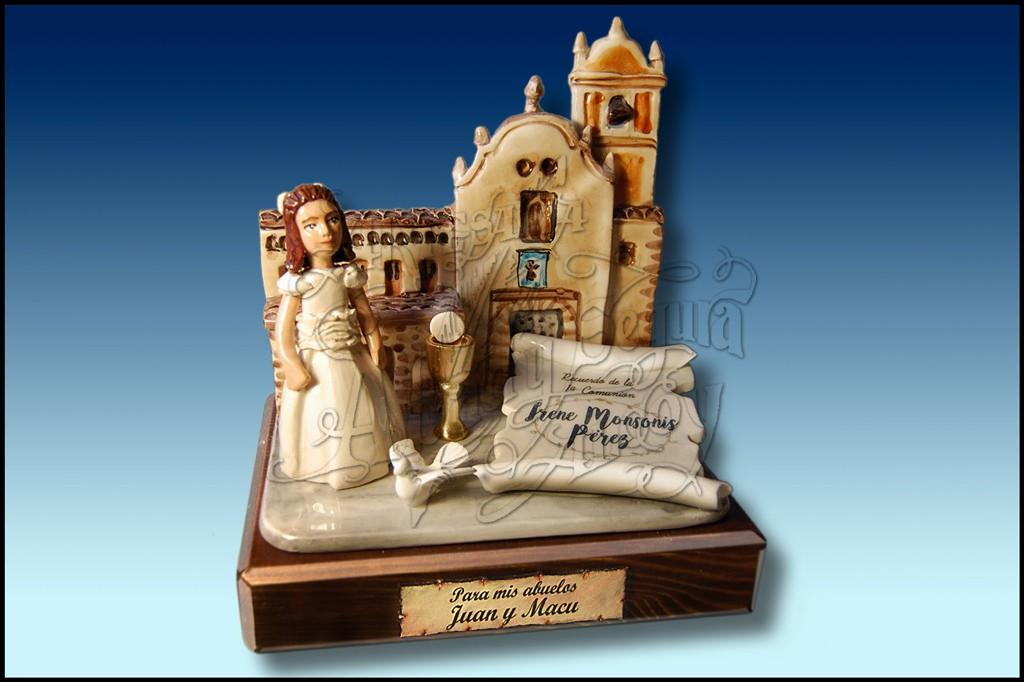 ALEGORIA COMUNION CON FIGURA Y FACHADA IGLESIA