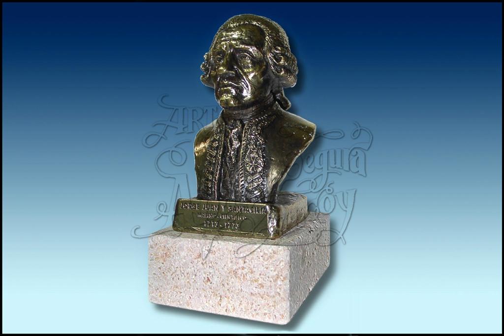 BUSTO JORGE JUAN Y SANTACILIA ACABADO BRONCE