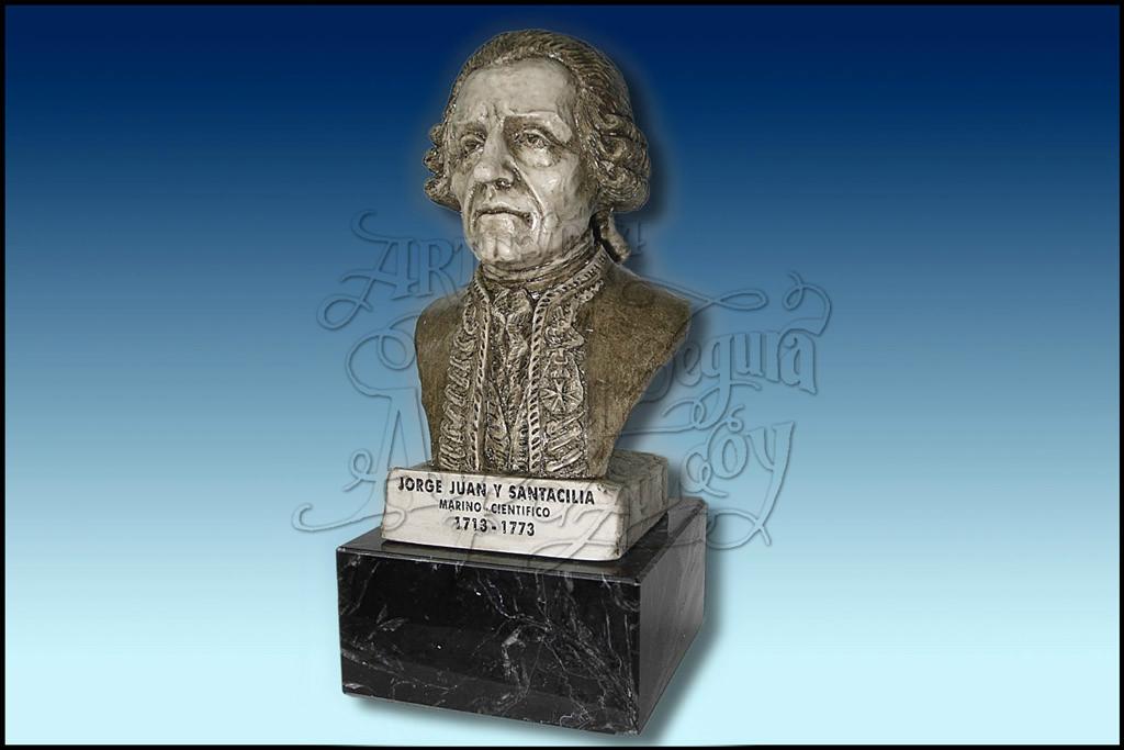 BUSTO JORGE JUAN Y SANTACILIA ACABADO MARFIL