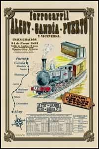 Tarjeta ferrocarril alcoy-gandía-puerto 1893 (simil)