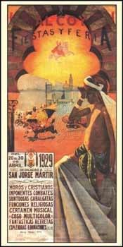Tarjeta postal fiestas y feria 1929