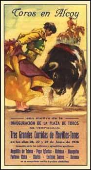Tarjeta postal toros en alcoy 1926 (iii)